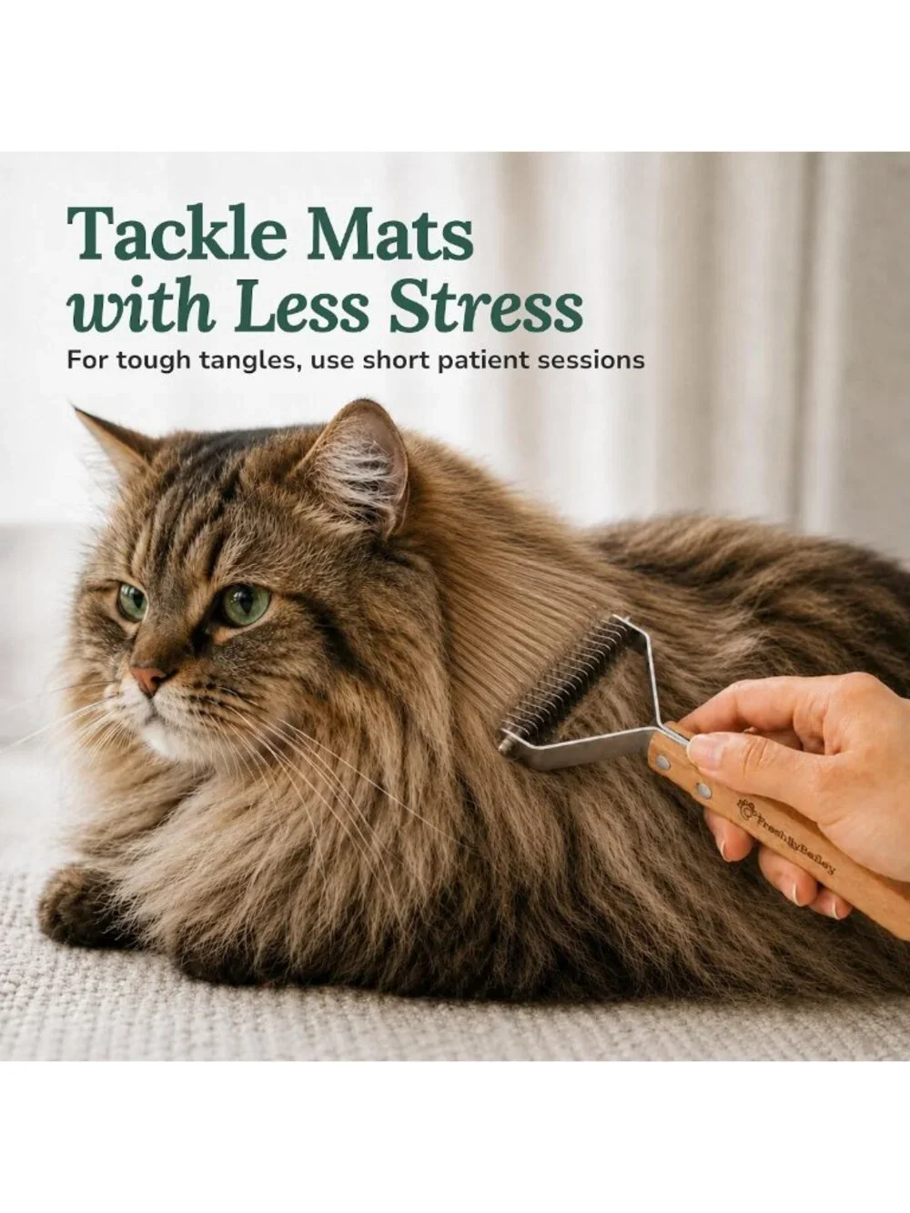 Pet Dematting Comb for Cats & Dogs - Mat Remover & Deshedding Undercoat Tool
